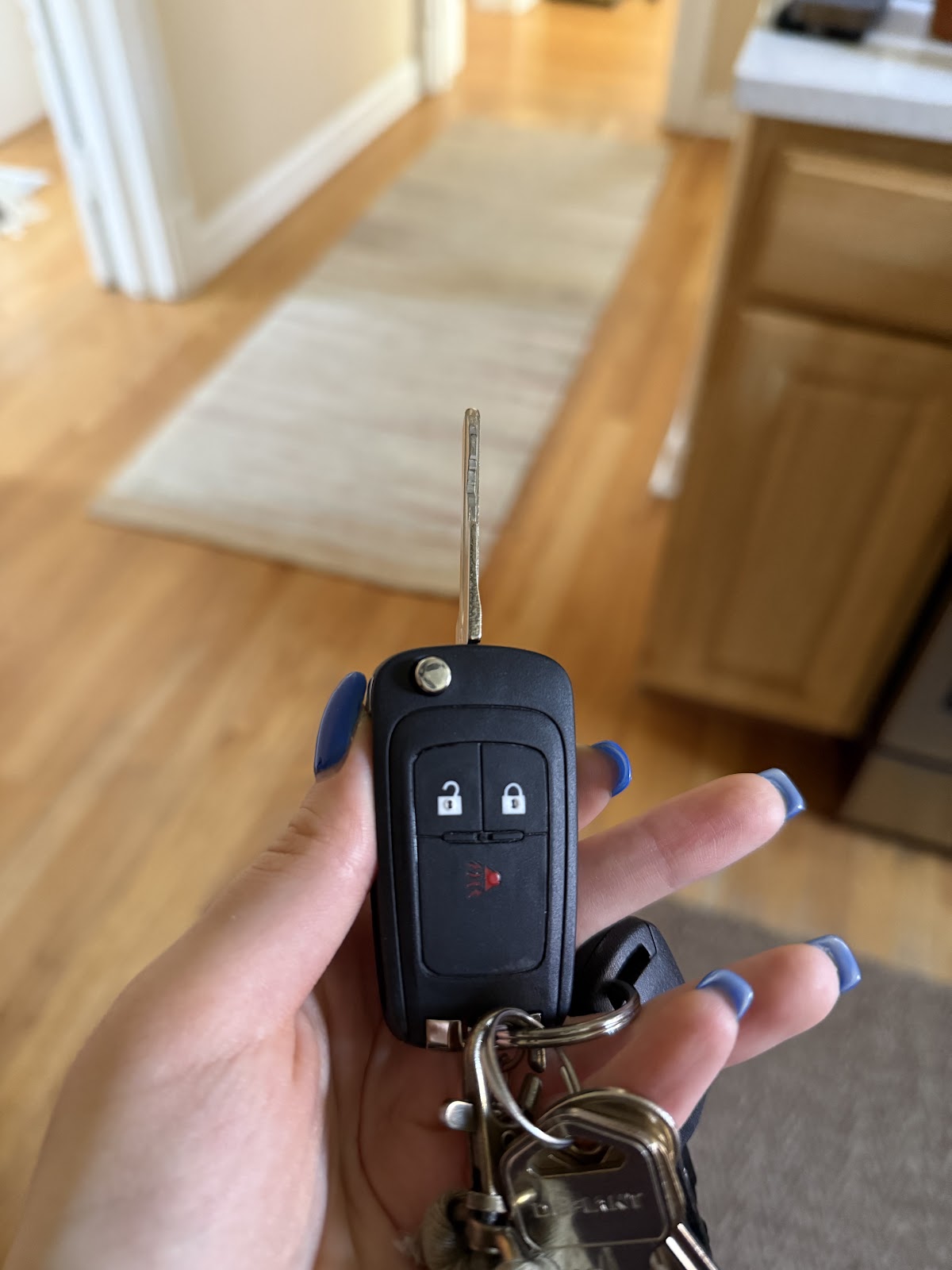 Completed key fob in hand